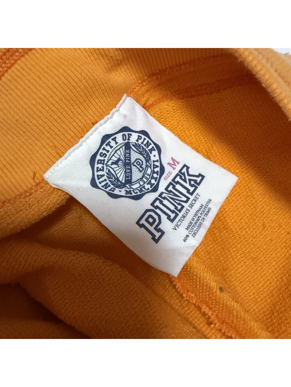 Vintage Y2K Victoria’s Secret PINK University Of Pink Orange Raw Hem Shorts Sz M - Picture 6 of 8